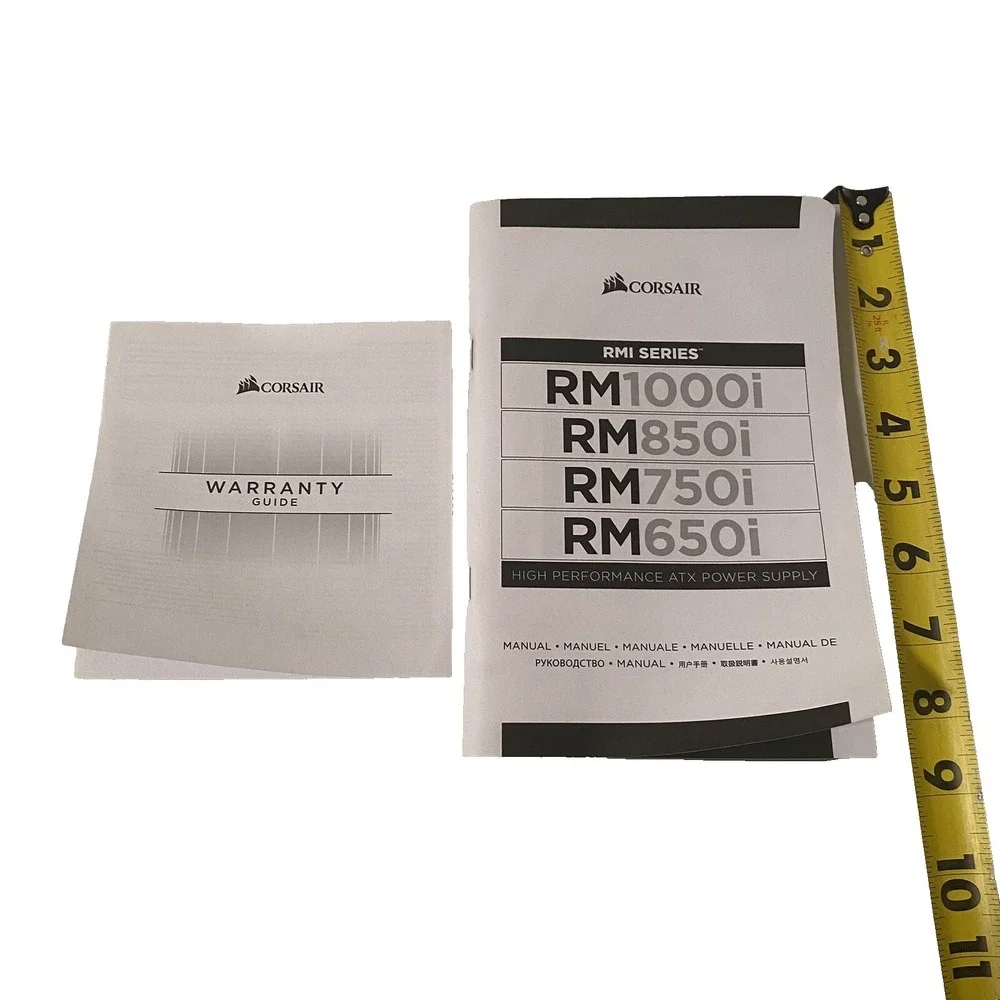 Corsair RMI Series Book Manual PM1000i RM850i RM750i RM650i + Warranty Guide